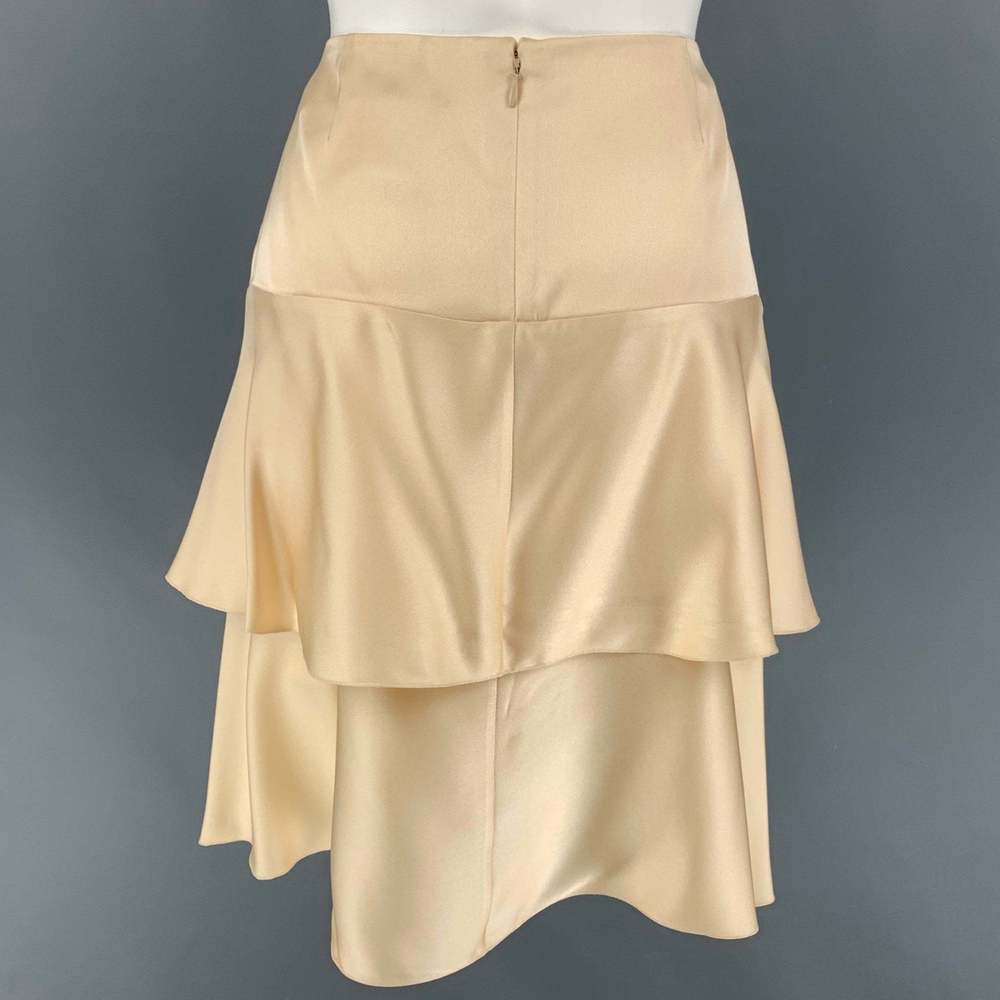 CHANEL AI098 03A Champagne Silk Layered Skirt - Picture 4 of 6